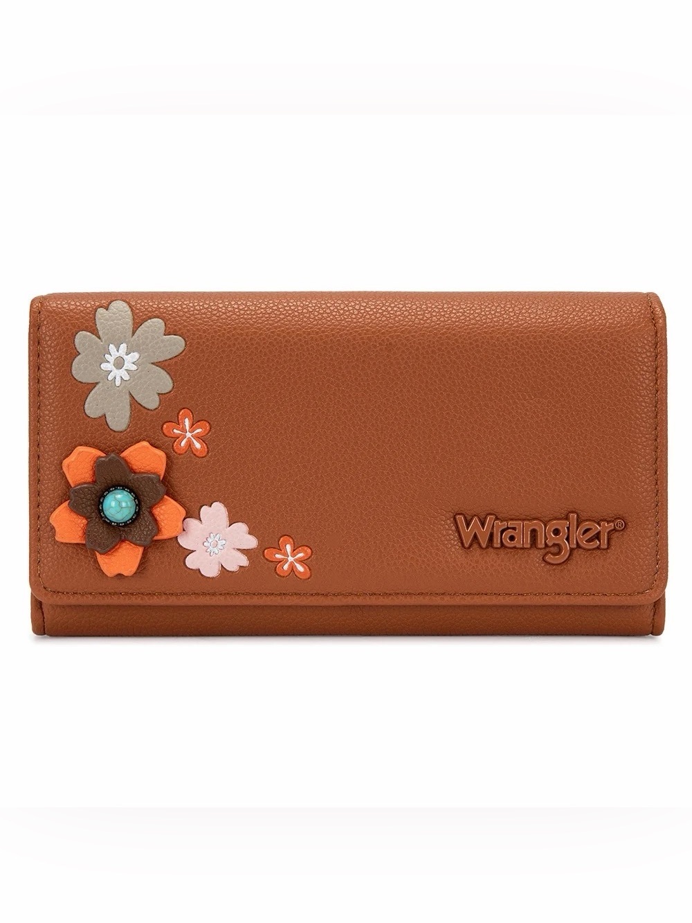 Wrangler Multi Floral Turquoise RFID Long Wallet Brown